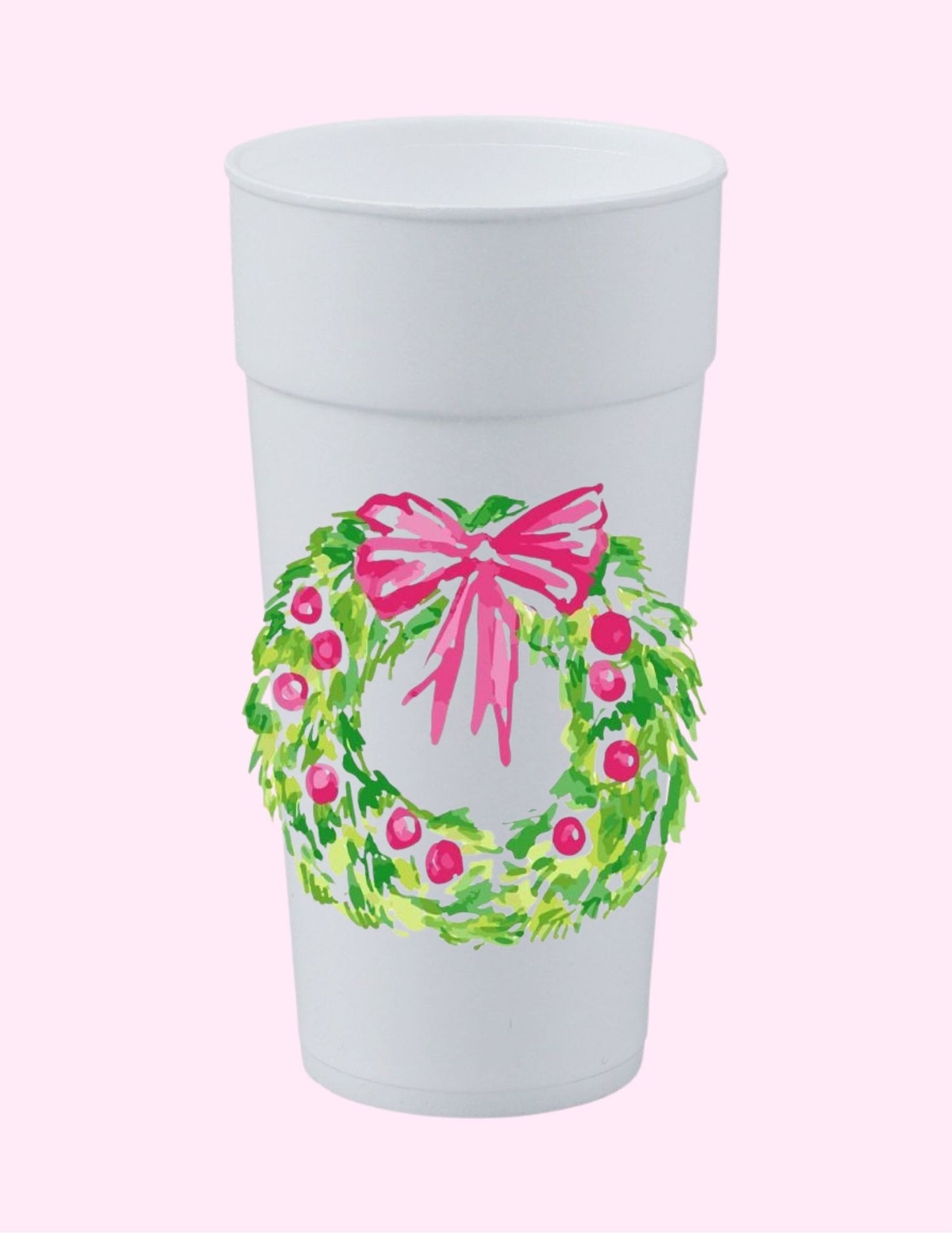 Girly Pink Wreath Cup