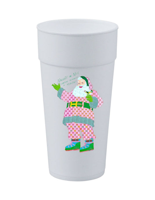Retro Shopping Santa Cup