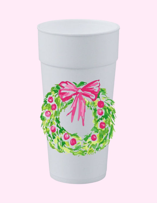 Girly Pink Wreath Cup